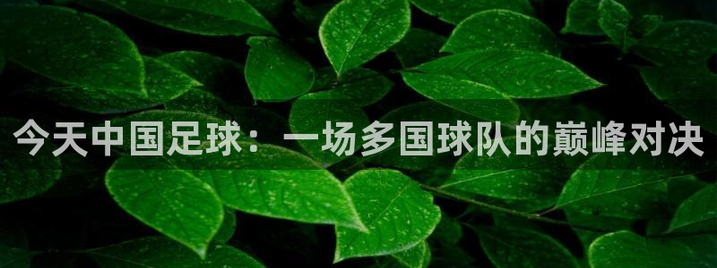  今天中国足球：一场多国球队的巅峰对决